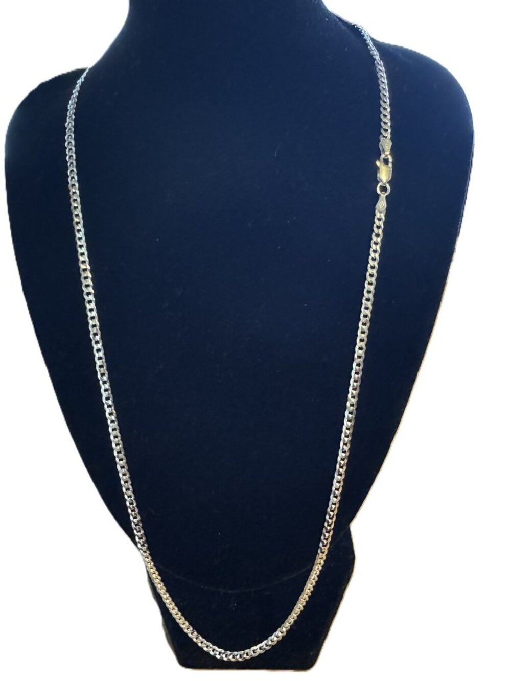 22" 3mm Curb Link Chain 925 Sterling Silver Italian Made PLUX Stamp